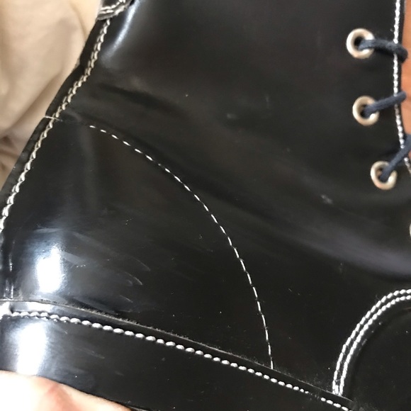 John Fluevog tie heel boots goth Sz 5 - Picture 13 of 14